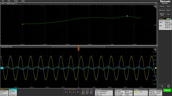 See how to easily test power supply rejection ratio on an oscilloscope
